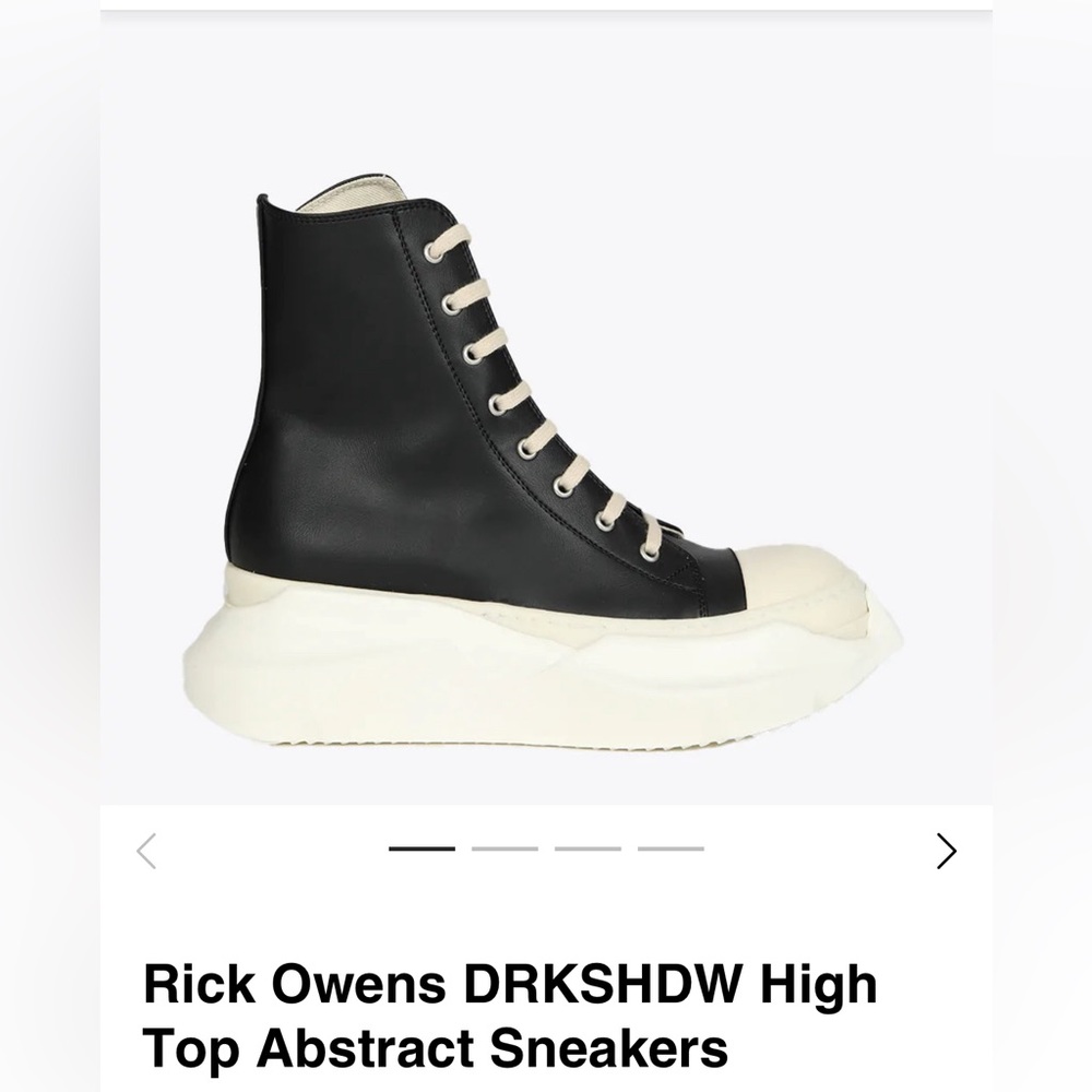 Rick Owens DRKSHDW High Top Abstract Sneakers